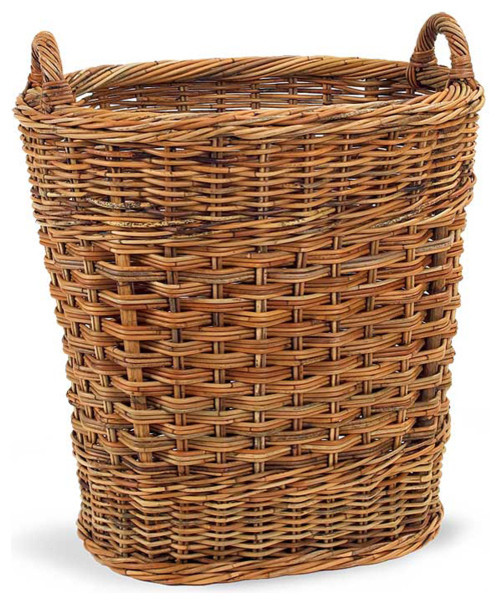 French Country Manor Rattan Basket Farmhouse Baskets by Hudson & Vine