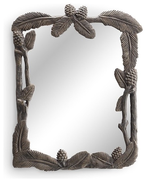 Pine Cone and Leaf Wall Mirror Rustic Wall Mirrors by SPI