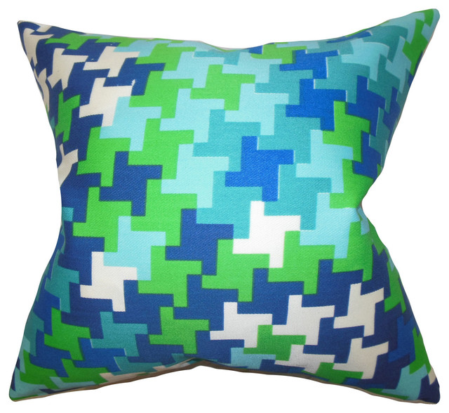 The Pillow Collection Hohenems Ikat Bedding Sham Lime Standard//20 x 26