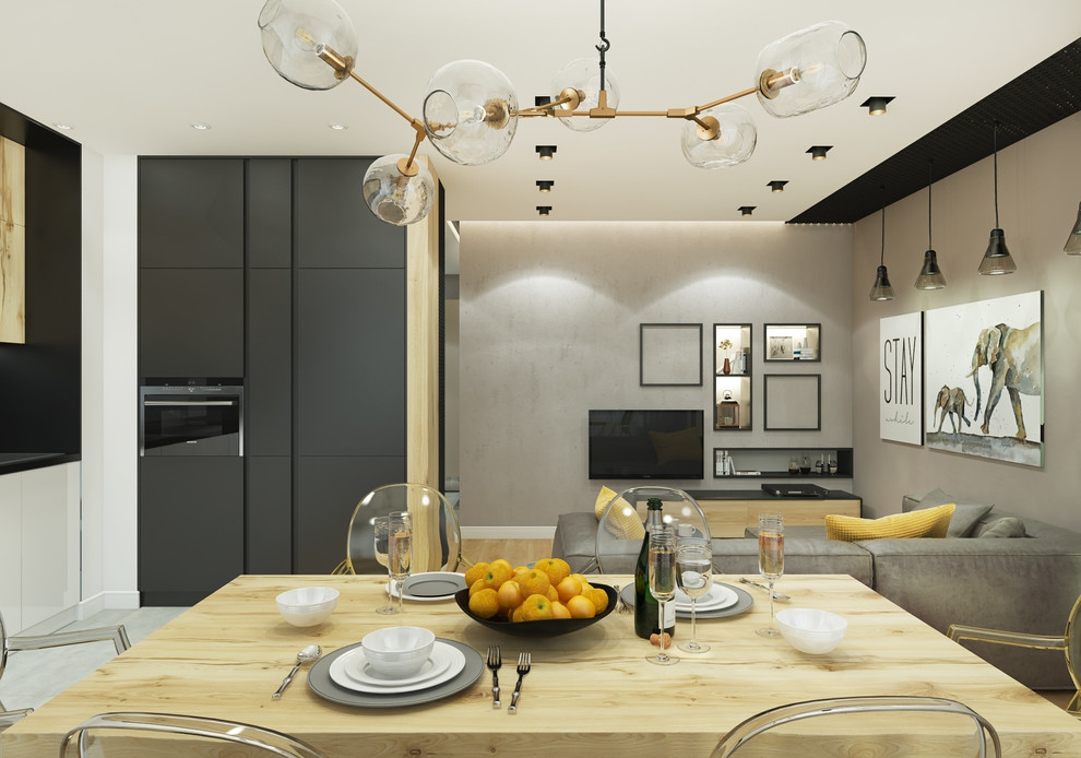 Кухня-Гостиная с камином