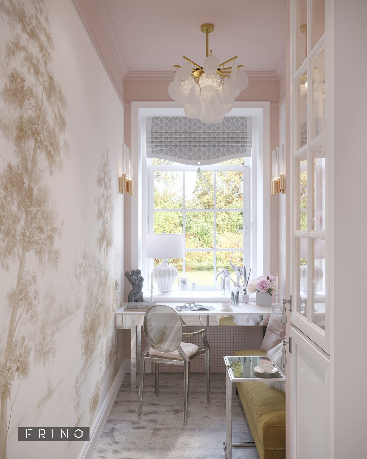 Женский кабинет в проекте "Жемчужная река". Студия  FRINO