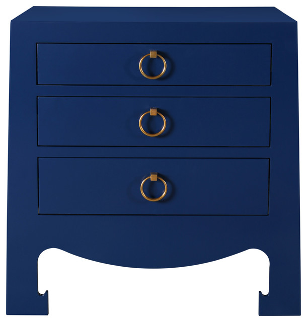 Bungalow 5 Jacqui 3-Drawer Side Table in Blue