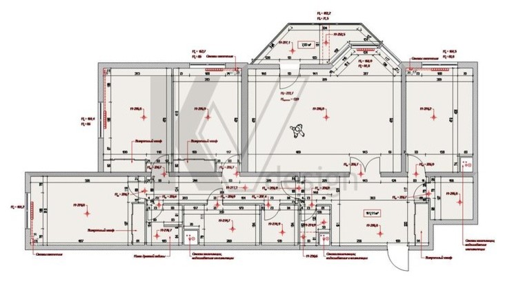 Дизайн четырехкомнатной квартиры, м. Киевская