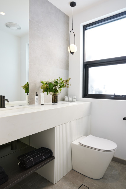 Powder Room trendy-lille-badevaerelse