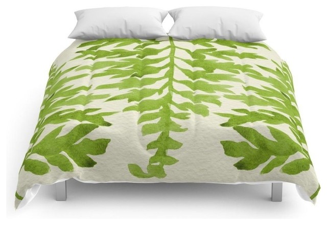 Lime Fern Comforter Contemporary Comforters And Comforter Sets