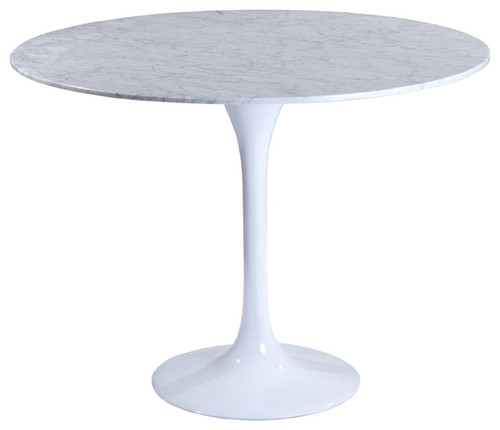 Modway Lippa 36" Marble Dining Table, White