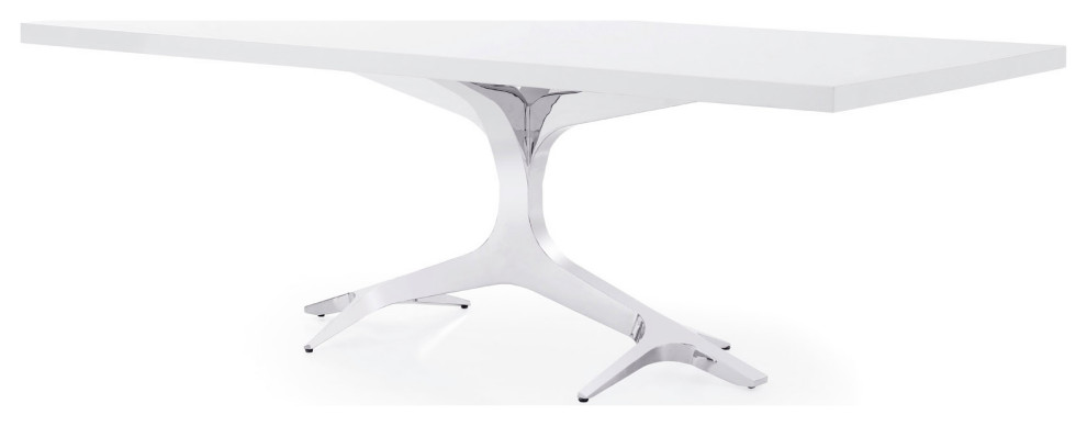 Modern Arbre Dining Table in White High Gloss Lacquer - Contemporary
