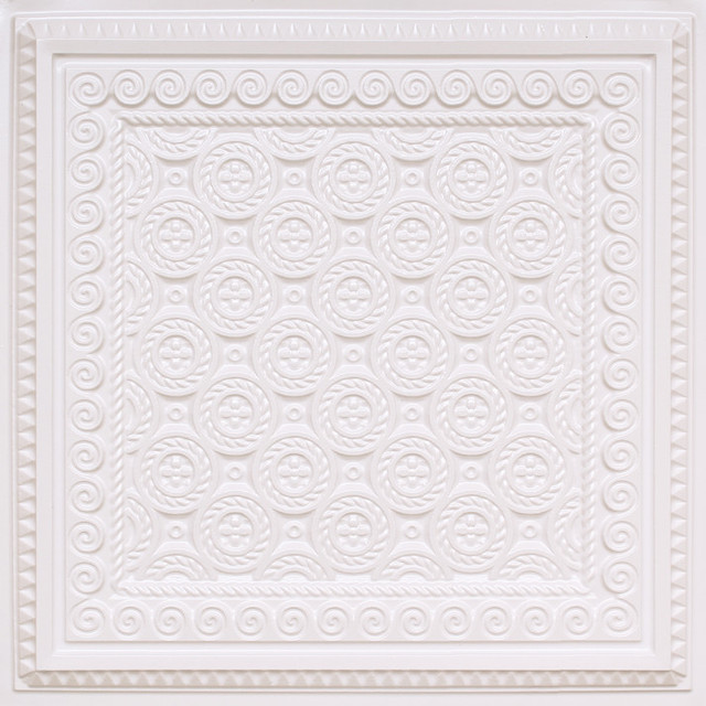 24x24 D243 PVC White Pearl PVC Faux Tin Look Ceiling Tiles   Home Design 