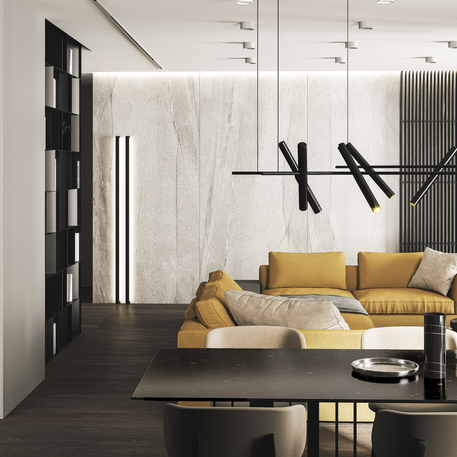 Кухня гостиная в ЖК Малахит г.Краснодар