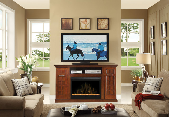 You can create a calming living space by letting your electric fireplace entertainment center take center stage.