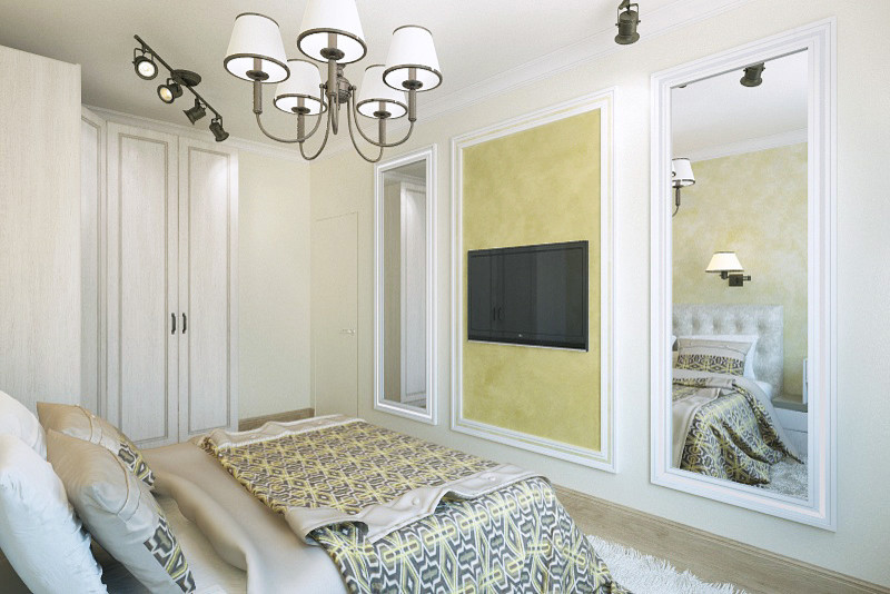 Спальня цвета горчицы