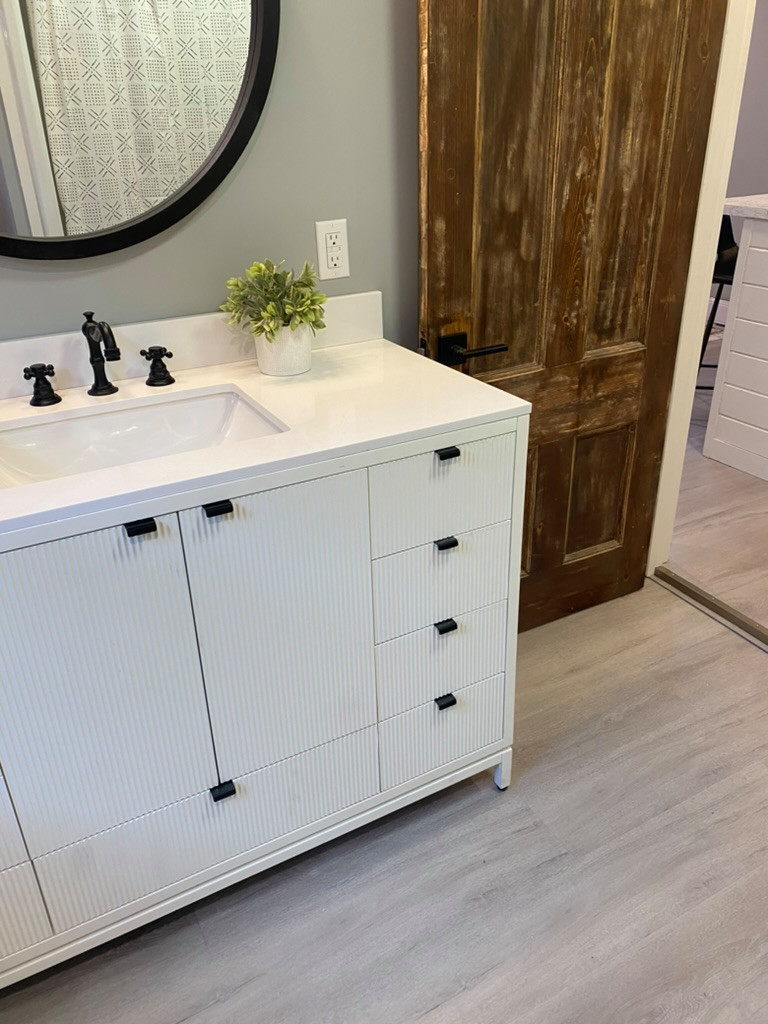 Cottage bathroom photo in Other