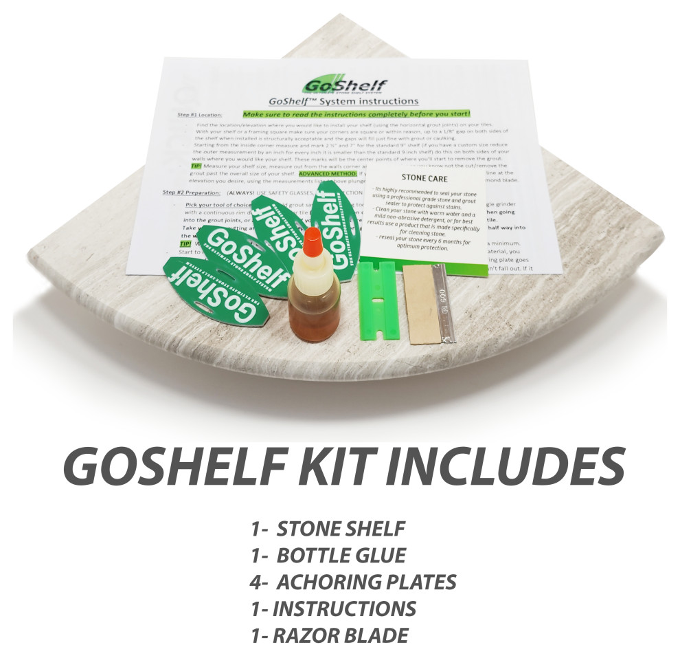 Stone Corner Shower Shelf GoShelf Contemporary Bathroom