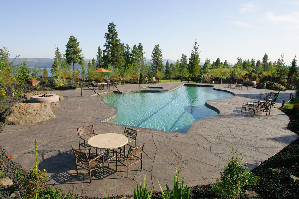 Pool - rustic pool idea in Seattle