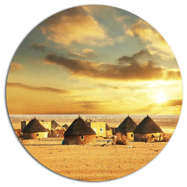 Beautiful African Village Huts, African Landscape Disc Artwork