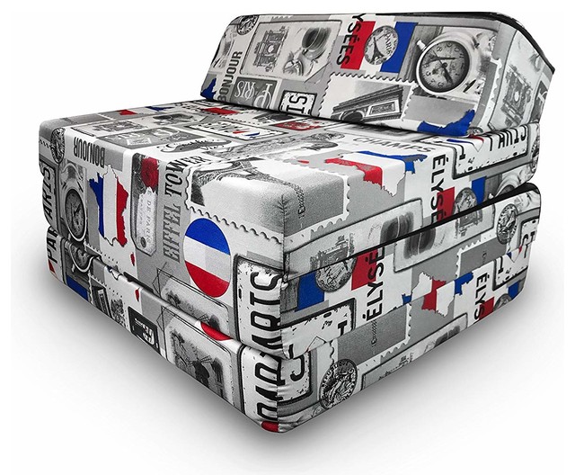 Modern Stylish Futon Sofa in Fabric, Comfortable Z-Design for Easy Folding