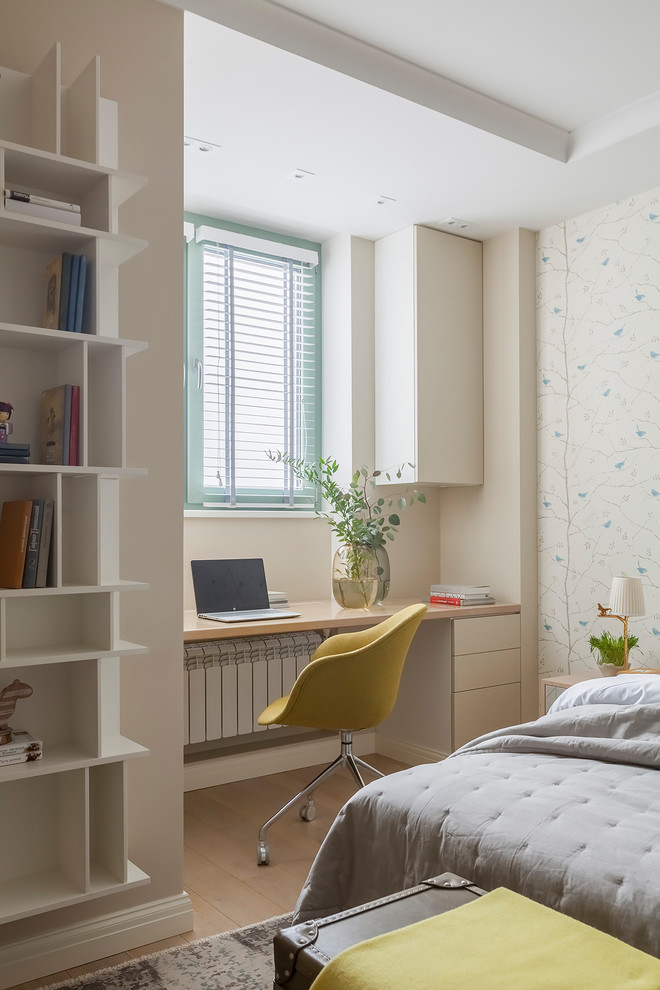 Бело-голубая квартира для юной заказчицы