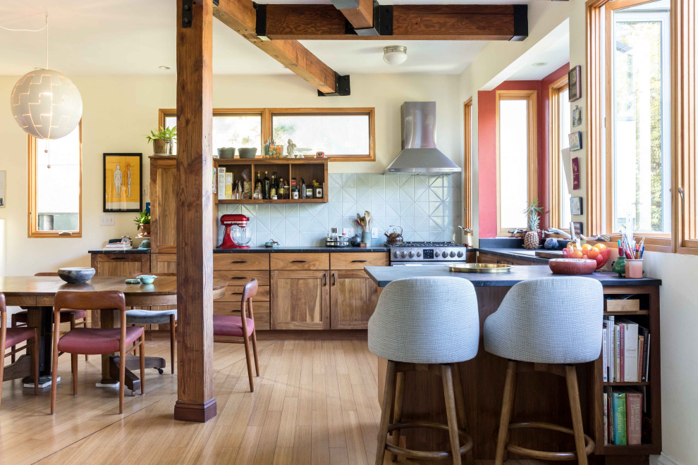 This is an example of a retro kitchen in San Francisco.