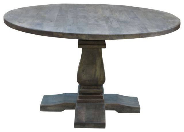 Charleston 53"Diameter Round Pedestal Dining Table, Mango Wood