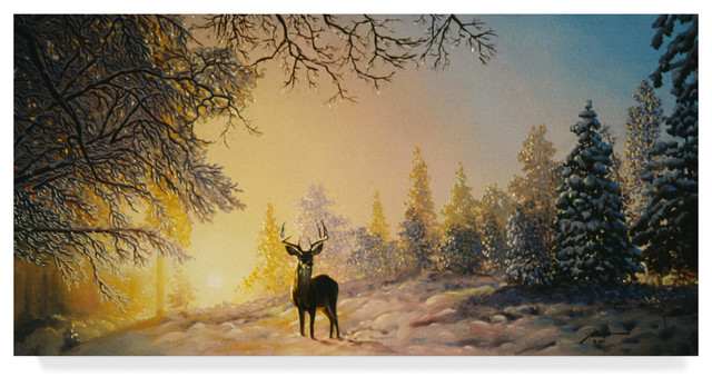 "White Tailed Deer" by D. Rusty Rust, Canvas Art, 32"x16" - Rustic ...