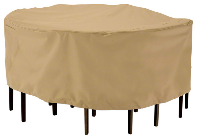 Classic Accessories Table, Chair Set Cover, Round Sand, Large, 4 Case