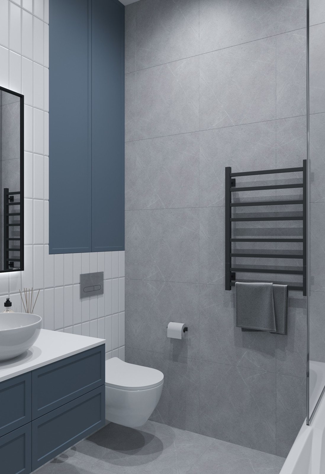 Ванная в голубых оттенках