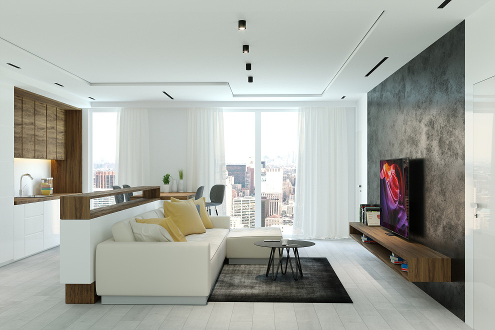 Уровневый потолок с теневым зазором