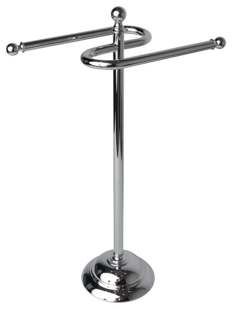 Essentials Free Standing Double Guest Towel Rail, Chrome