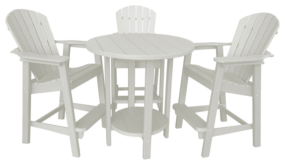 Phat Tommy Outdoor Pub Table Set, Bar Height Patio Dining Set, White