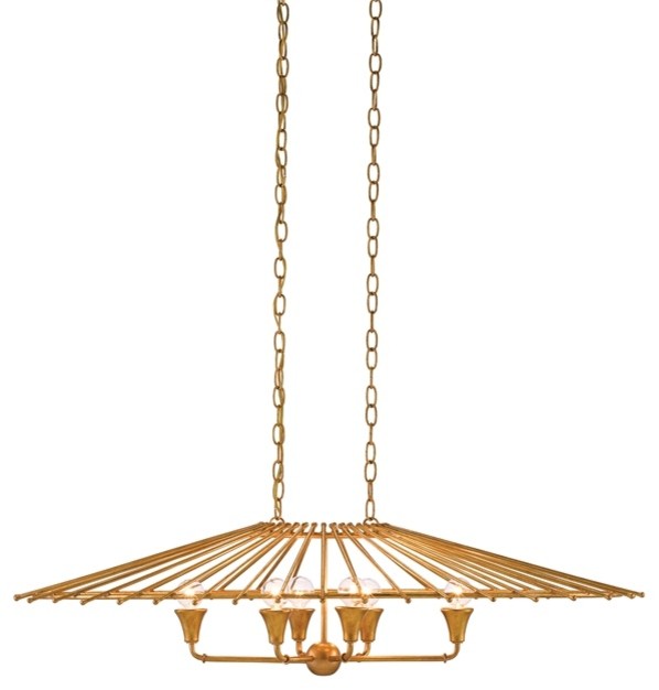 Currey 9000-0358 Contemporary Gold Leaf Teahouse Chandelier