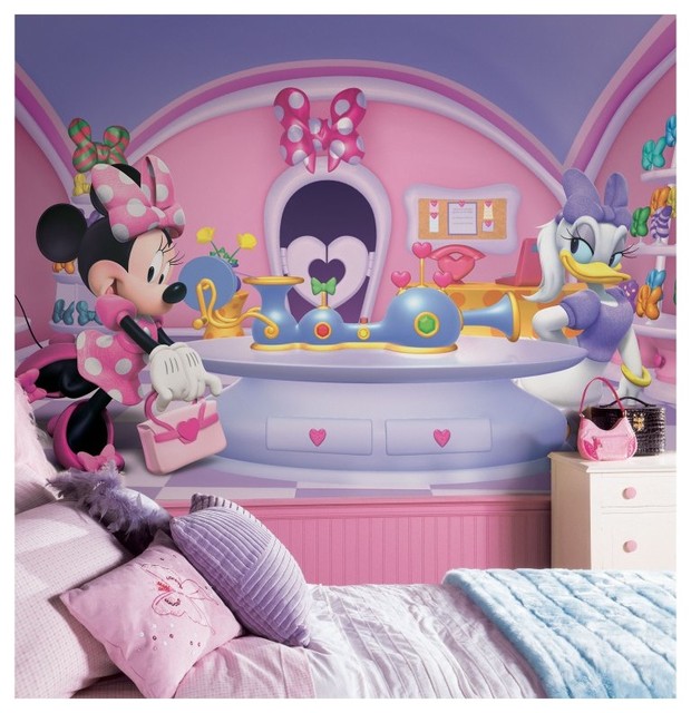 Minnie Fashionista Chair Rail Prepasted Mural