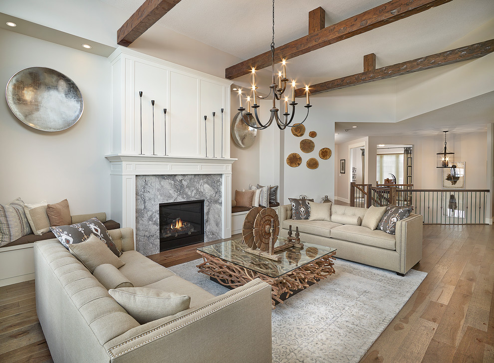 Inspiration for a rustic home design remodel in Edmonton