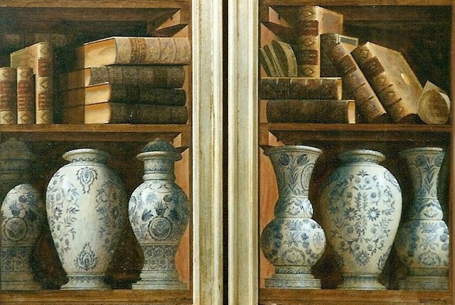 Painting Bookshelves. Artist Sergey Konstantinov.