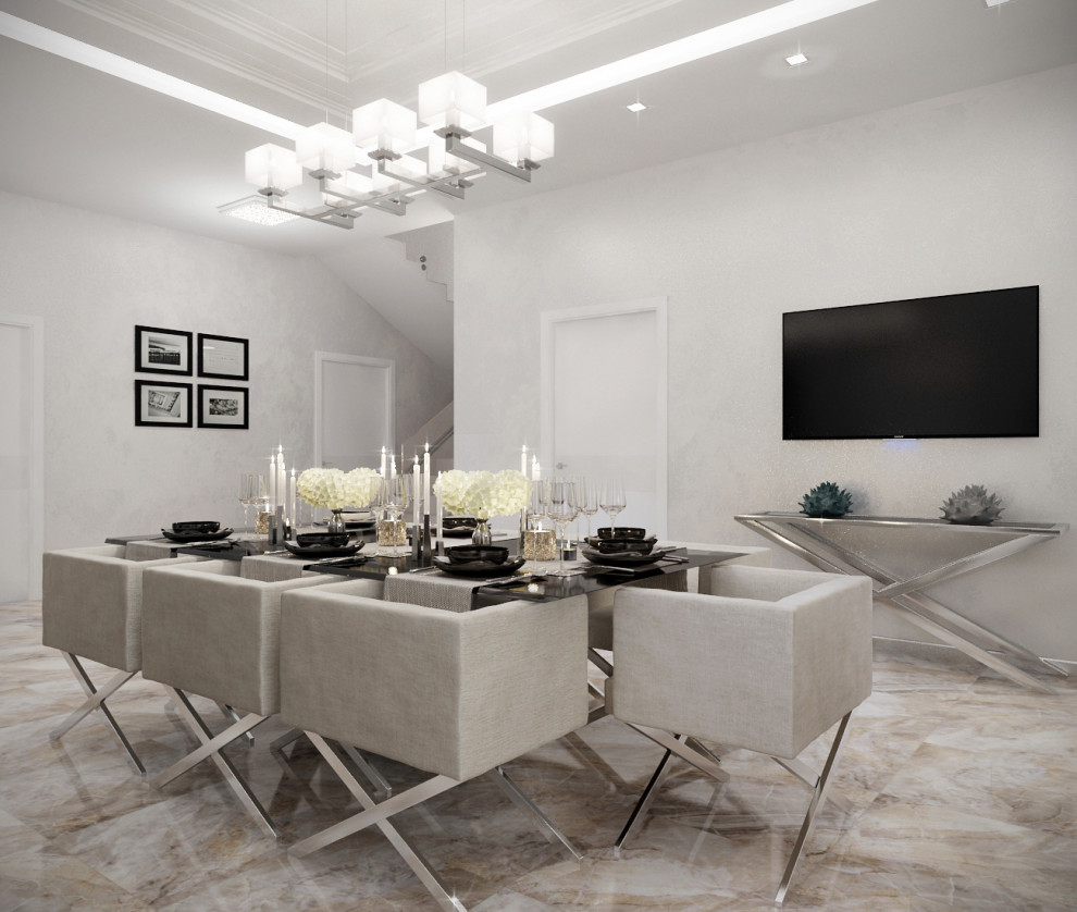 Гостиная и столовая в частном доме