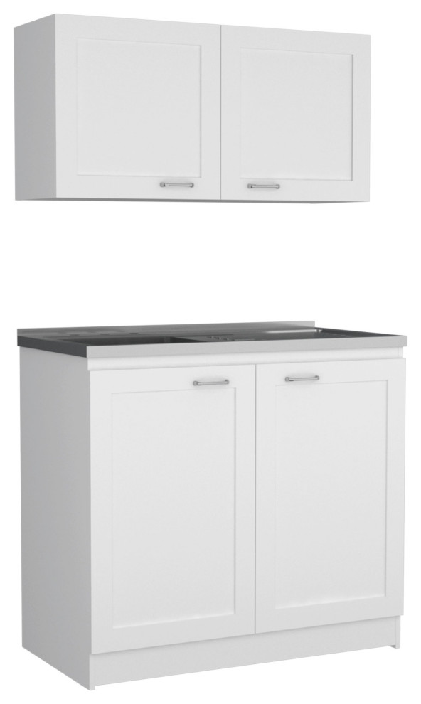 Zurich Cabinet Set, Kitchen, White - Transitional - Kitchen Islands And ...