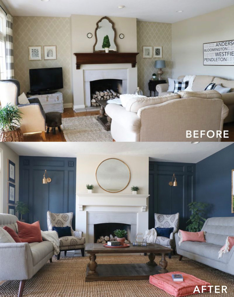 Before and After- living room remodel
