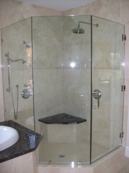 Frameless Shower Door Neo Angle Traditional Bathroom