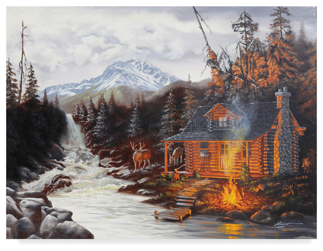 "Gone Fishing" by D. Rusty Rust, Canvas Art, 47"x35" - Rustic - Prints ...