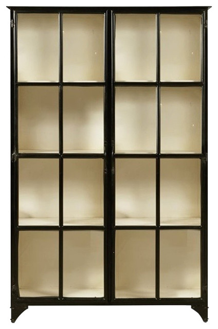Beaumont Lane Curio Cabinet In Black Industrial China Cabinets