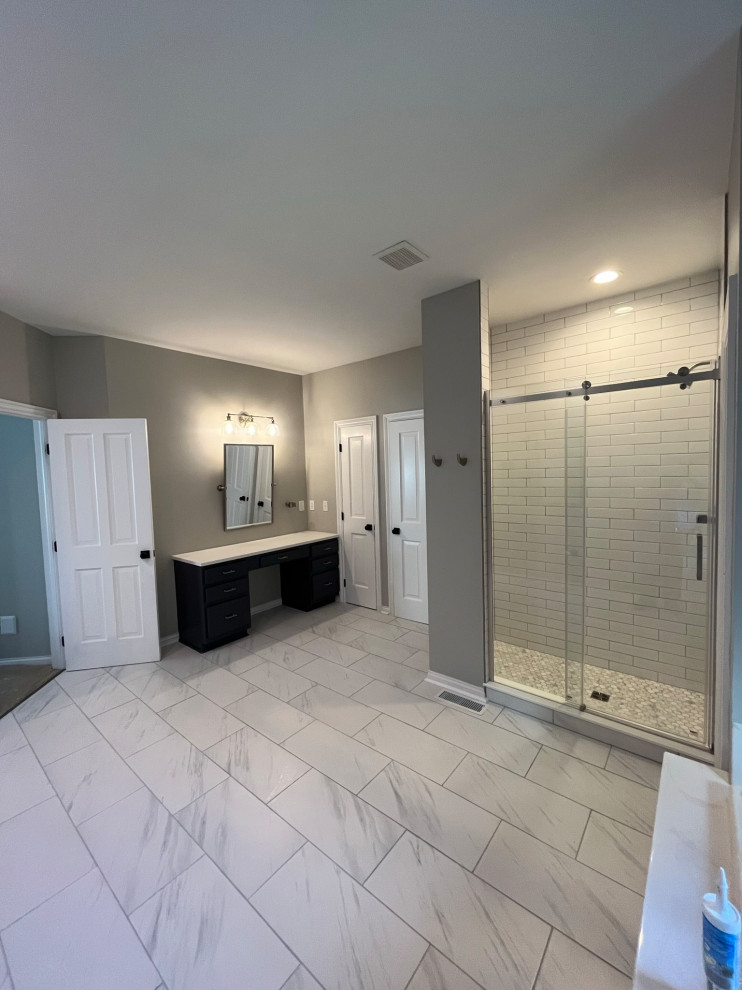 Warm and inviting master bath