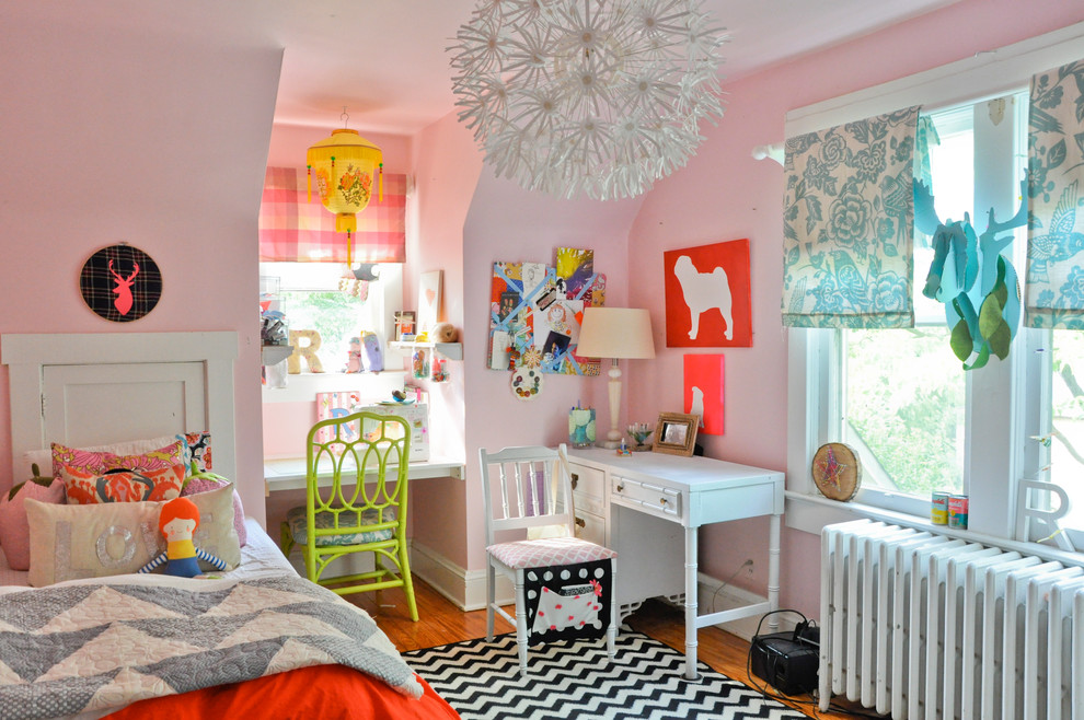 Photo of an eclectic kids' room for girls in Providence.