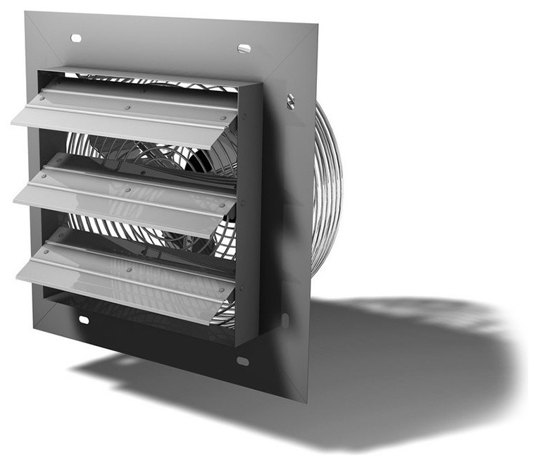 12" Shutter Fan & Humidistat Controller Combo Transitional Bathroom