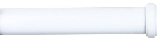 1" Bouchon Adjustable Curtain Rod, 48"-84", Glossy White