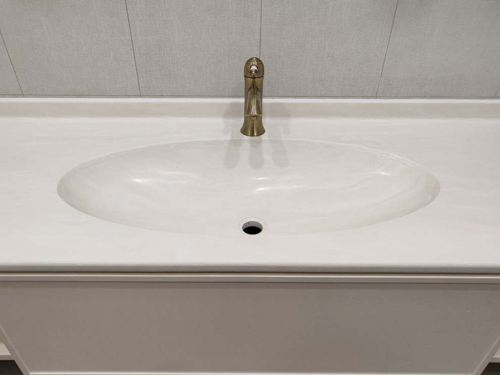 Столешница из акрилового камня в ванную комнату