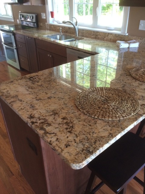 Solarius Granite On Little Sebago Rustic Kitchen Portland