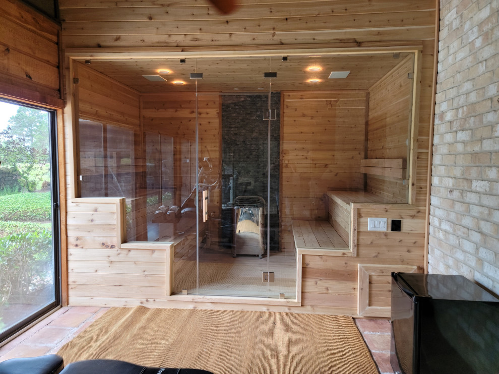 Tomball Home Gym and Sauna Rustic Home Gym Houston by HG Luxury