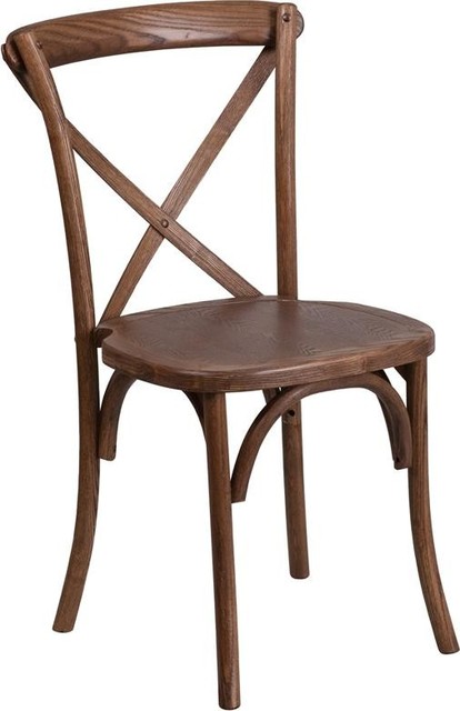 Hercules Series Stackable Pecan Wood Cross Back Chair Transitional Hercules Series Stackable Pecan Wood Cross Back Chair