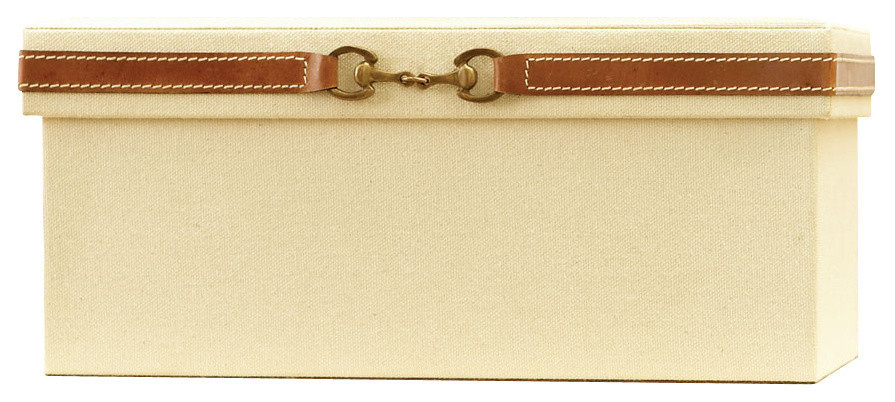 Stirrup Detail Box, Canvas/Leather, 8.25x6.25