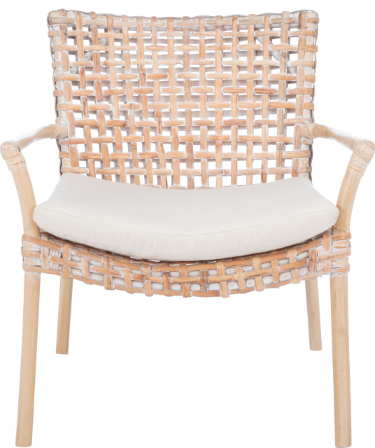 Collette Accent Chair Natural White Wash, White