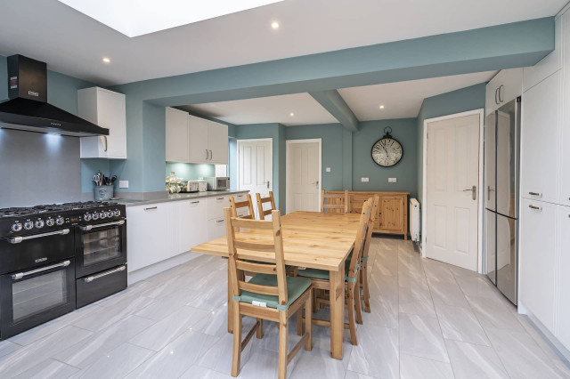 Modern Coastal White & Green Kitchen in Buckingham - Modern - Kitchen ...